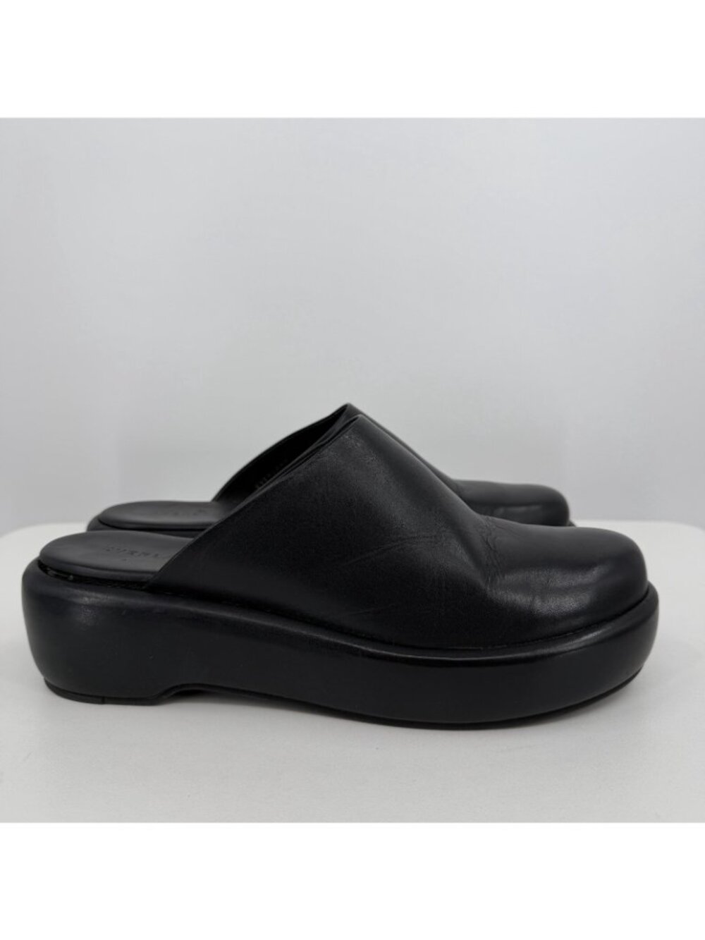 Everlane The Puffa Flatform in Black Leather sz 11 Women's Chunky Platform Clog - Picture 5 of 10